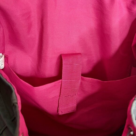 Baggalini Lightweight Cinch Backpack - Grey/Pink - 16”w x 14”h x 4.5”d main image 4